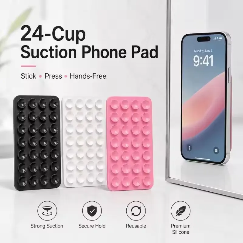 Phone Cases Silicone - Suporte de Silicone com Ventosa para