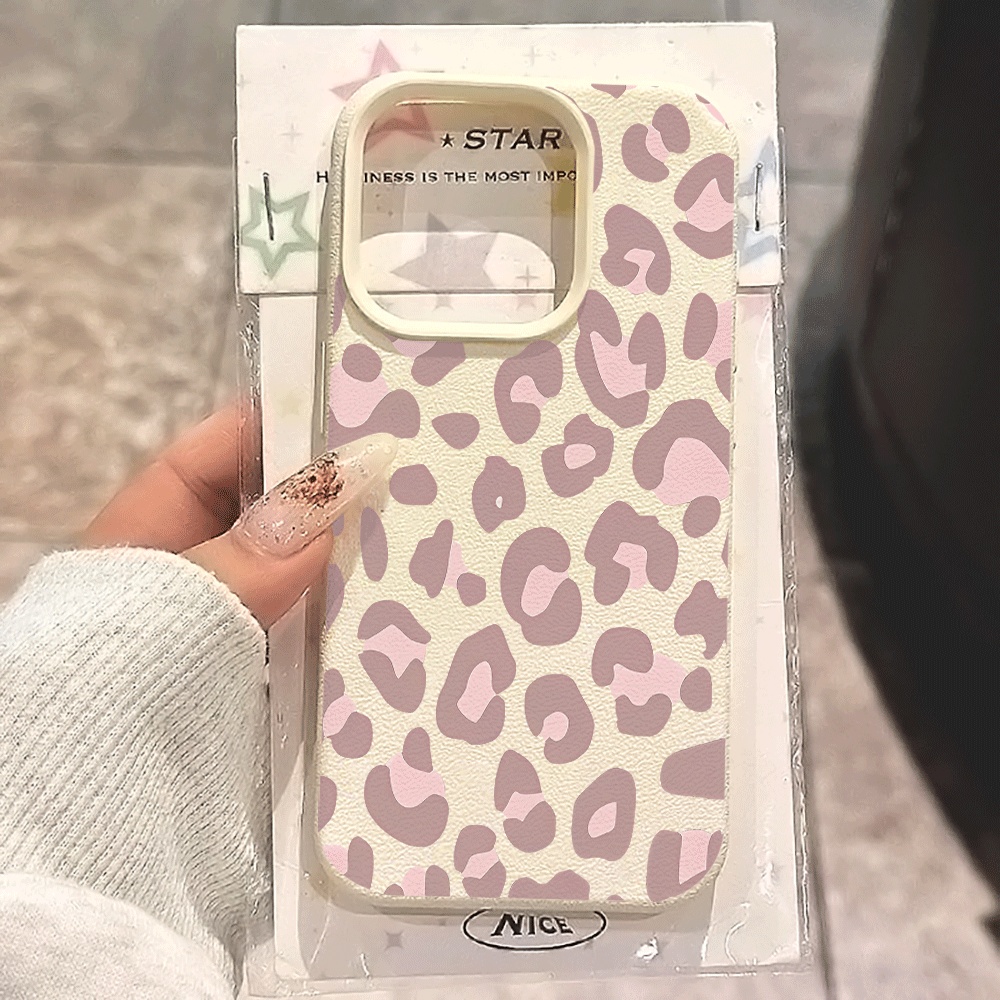 Phone Cases Leopard Print - Capa de Silicone Fosca Roxo Claro
