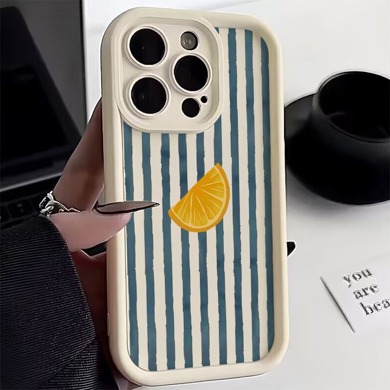 Phone Cases Store - Listrado limão fatia padrão caso de