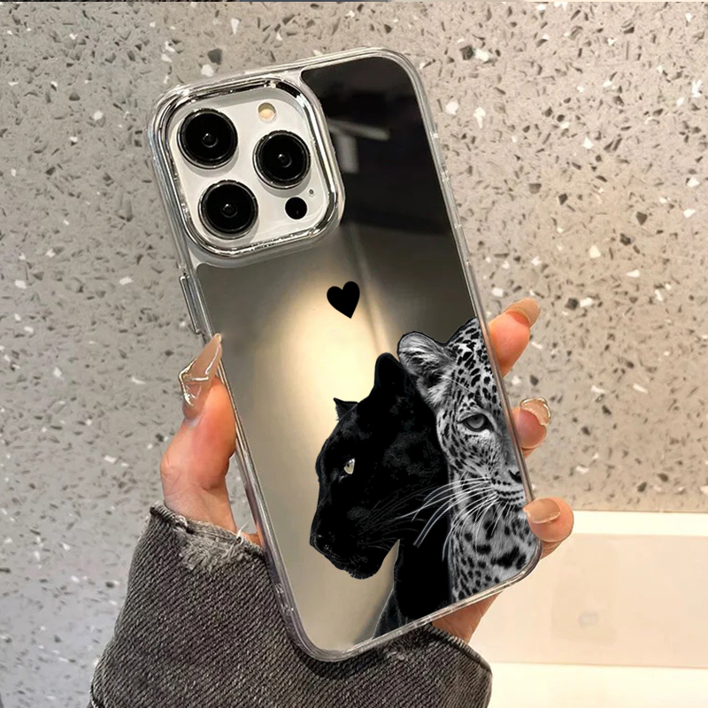 Phone Cases Leopard Print - Capa Protetora Espelhada com Estampa de