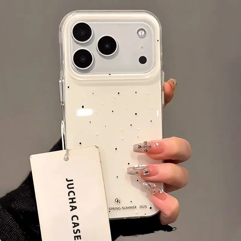 Phone Cases Brown - Coreano ins respingo tinta bolinhas dos