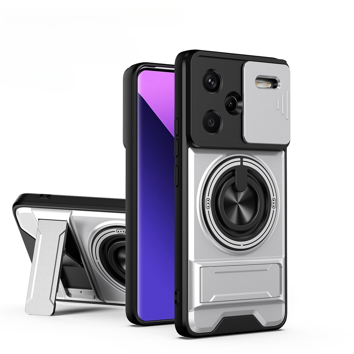 Ring Stand Case - Lente slide câmera caso de telefone