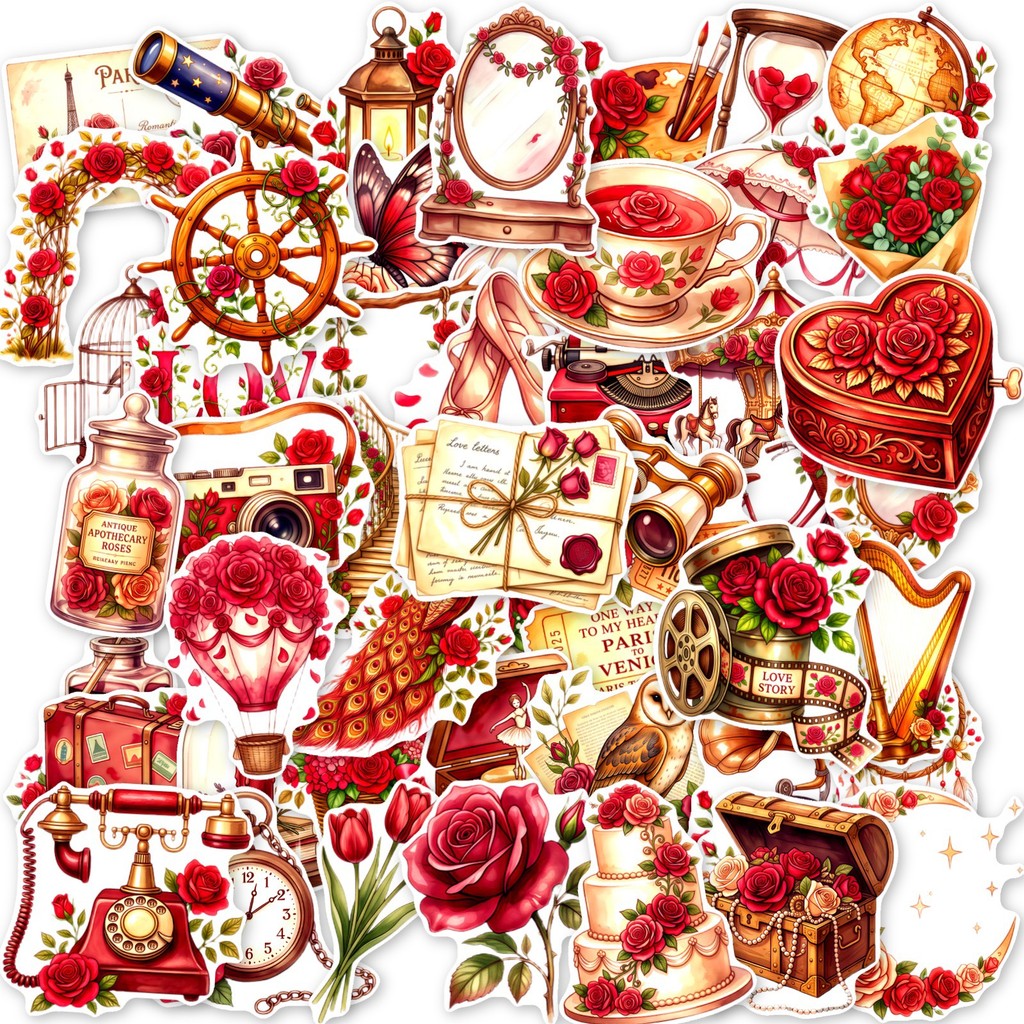 Phone Cases Store - Pacote de Adesivos Vintage com 50