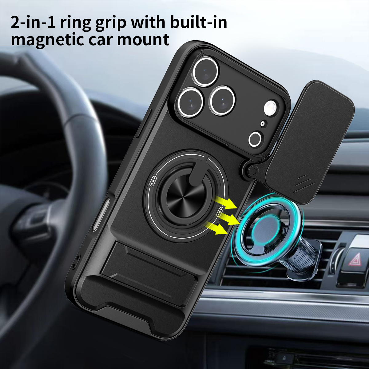Capa de telefone magnética par - Ring Stand Case avaliação e preço