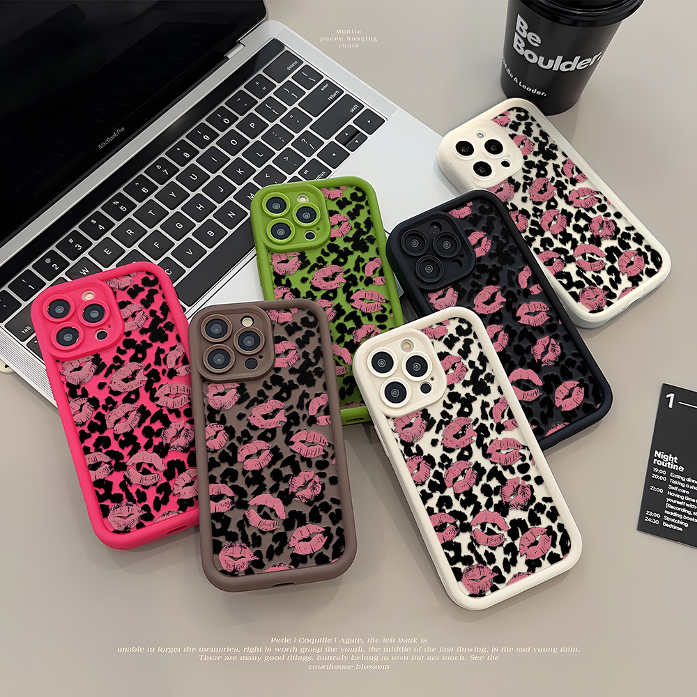 Capa de Silicone Pintada para  - Phone Cases Leopard Print avaliação e preço