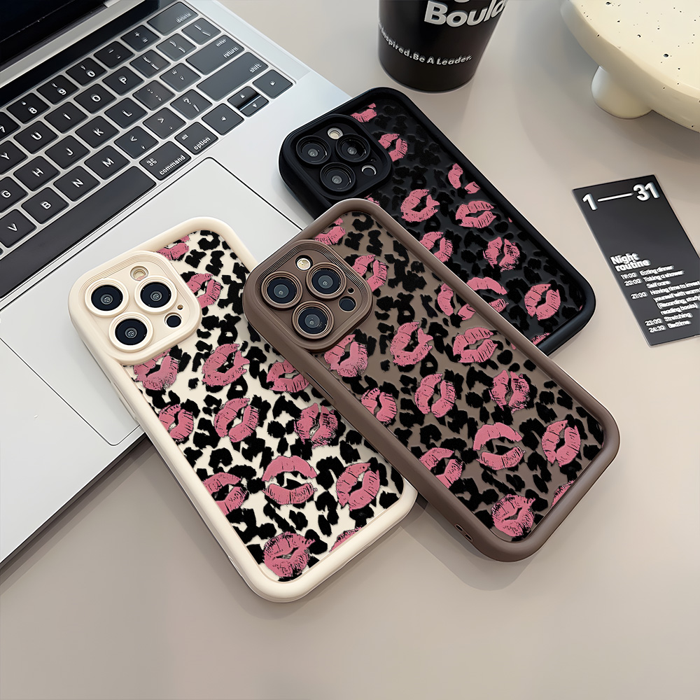 Capa de Silicone Pintada para  - Phone Cases Leopard Print avaliação e preço