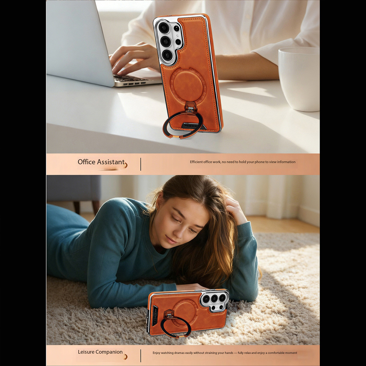 Capa de Telefone em Couro PU p - Ring Stand Case avaliação e preço