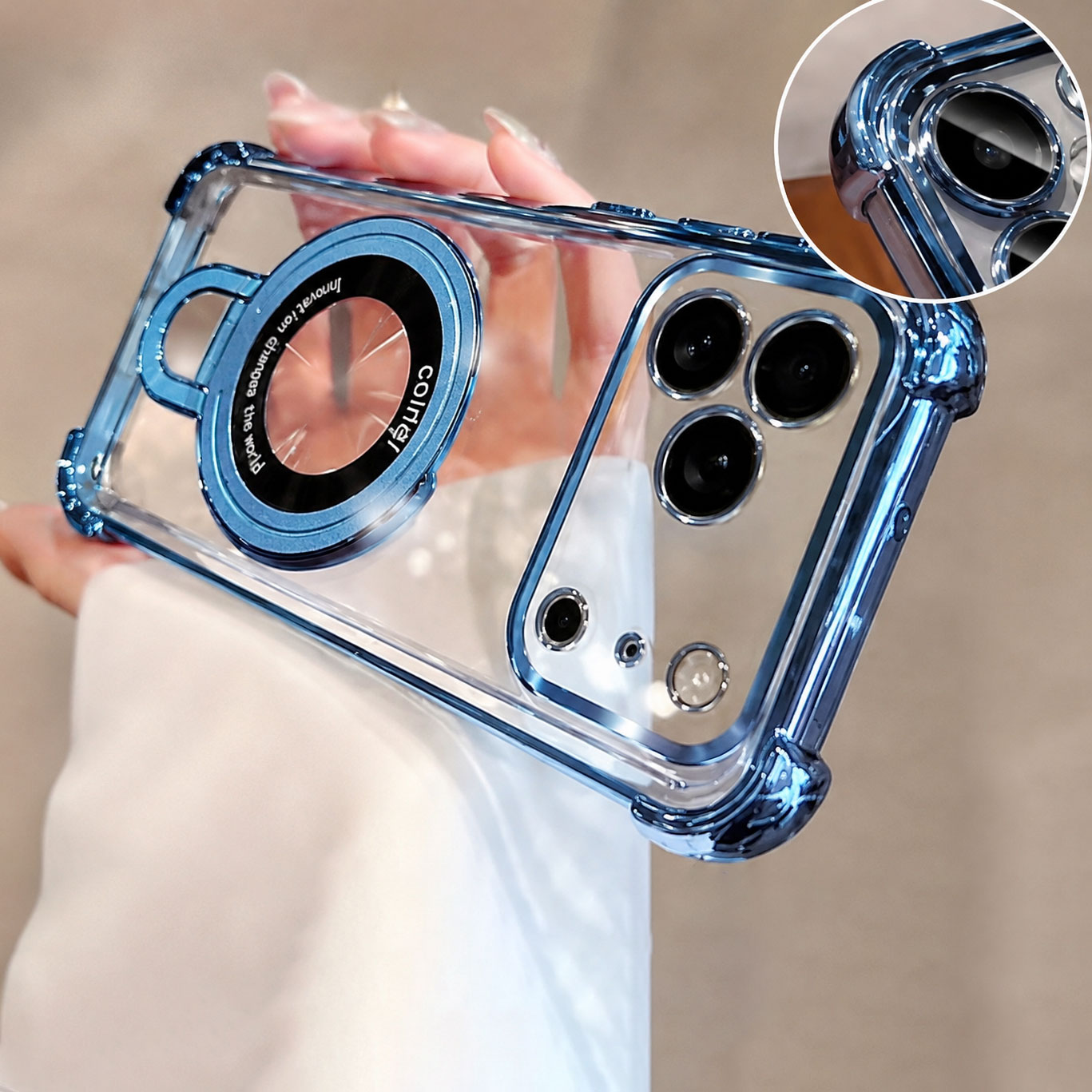 Capa de Telefone Luxuosa Trans - Ring Stand Case avaliação e preço