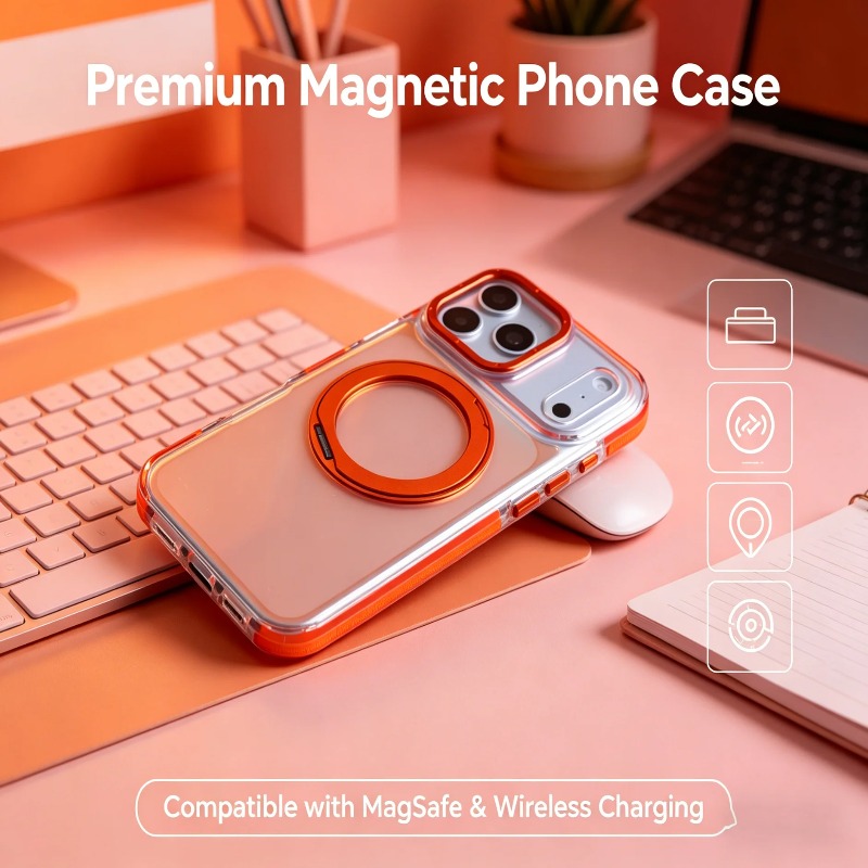 Capa Magnética de Luxo com Gra - Ring Stand Case avaliação e preço