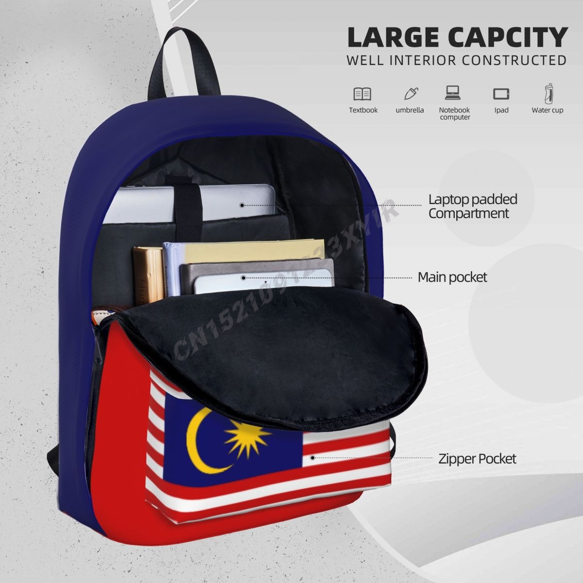 Mochila unissex bandeira da ma - Phone Cases Malaysia avaliação e preço