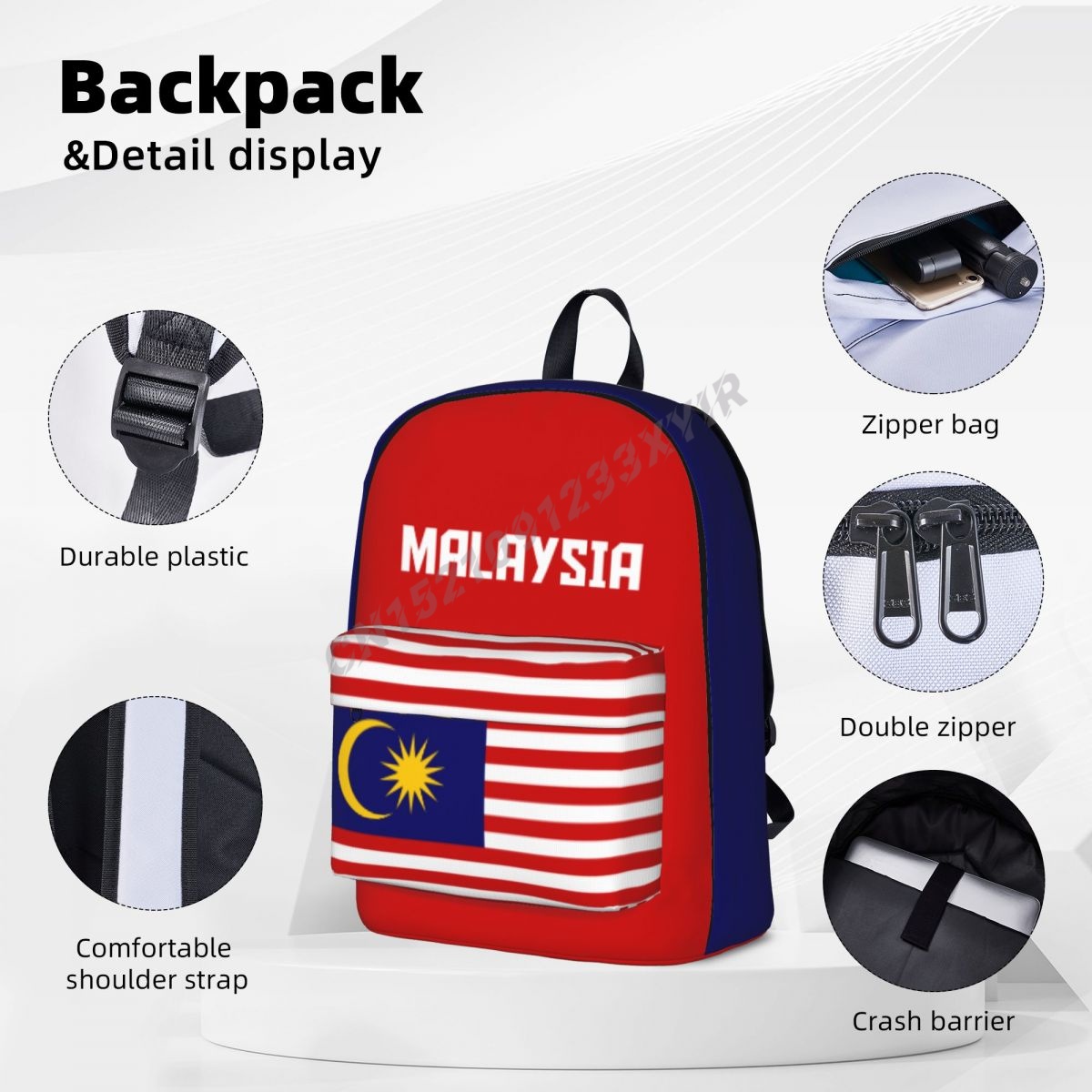 Mochila unissex bandeira da ma - Phone Cases Malaysia avaliação e preço